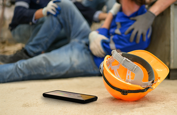 Phone on the ground at job site